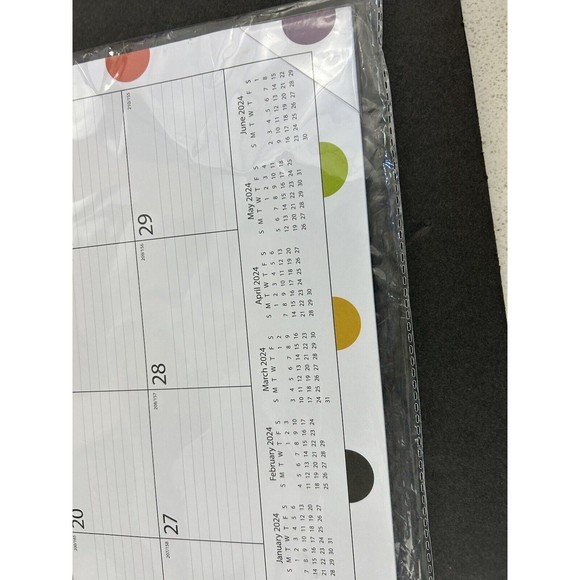 2023-2024 Blue Sky Teacher Dots 22" x 17" Academic Monthly Desk Pad Calendar - Picture 2 of 5